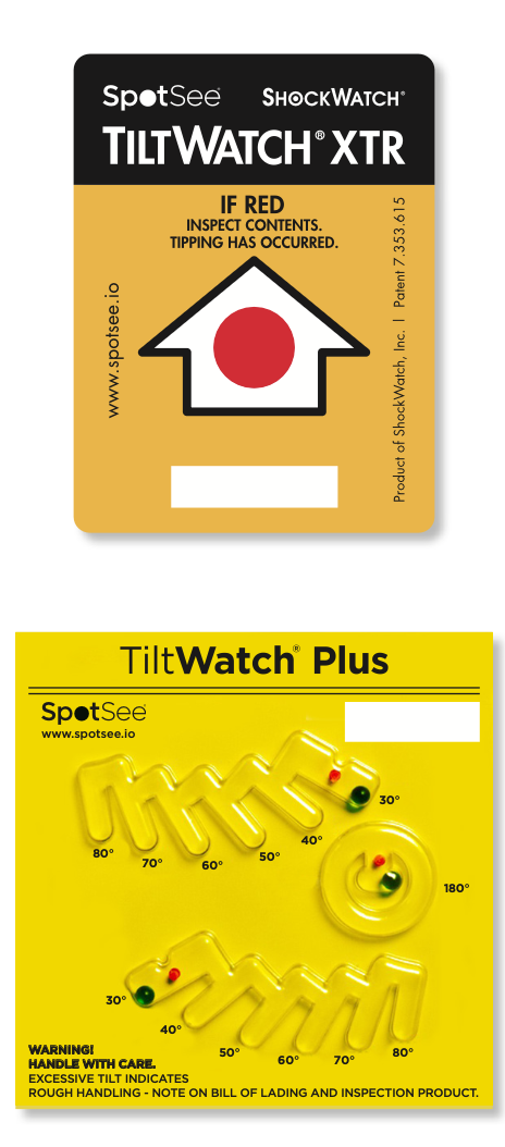 TiltWatch XTR y Plus — sensor de inclinación SpotSee